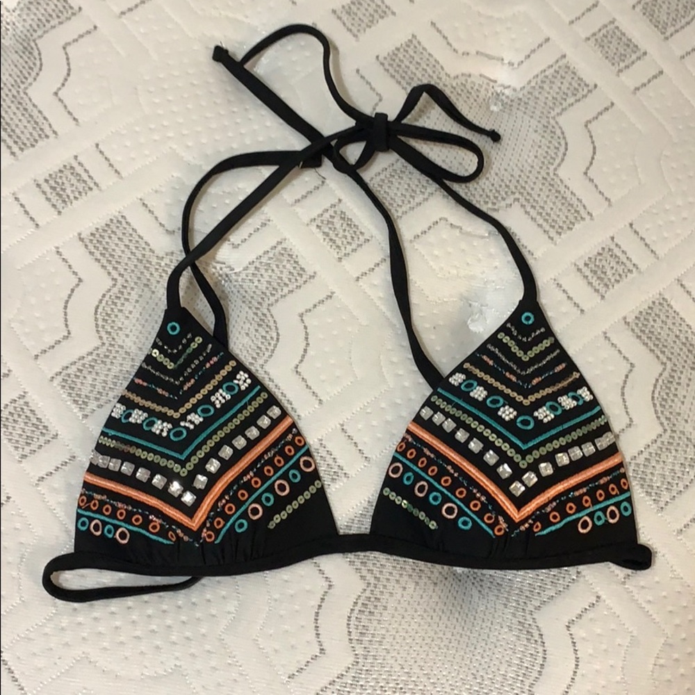 NWOT Beaded push up bikini top